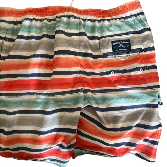 Tommy Bahama Baja Hazy Tides Board Shorts/Swim Trunks 9” Inseam Orange/blue/grey - Picture 3 of 12